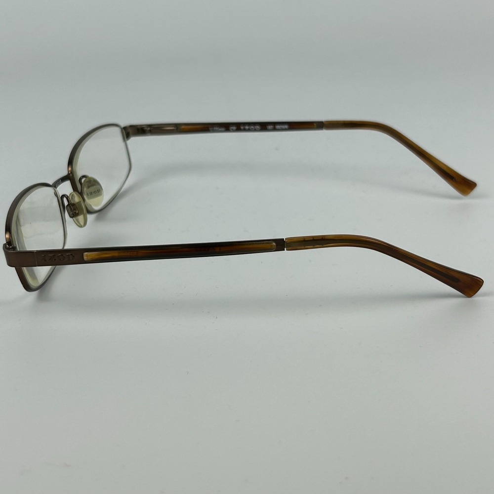 Izod 387 Unisex Adults Eyeglasses Frame Brown Rectangle Full‎ Rim 49-18-135 mm - Picture 2 of 10